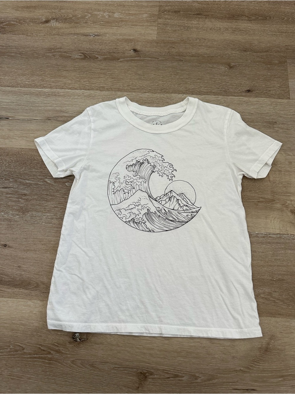 White Graphic Wave Tee